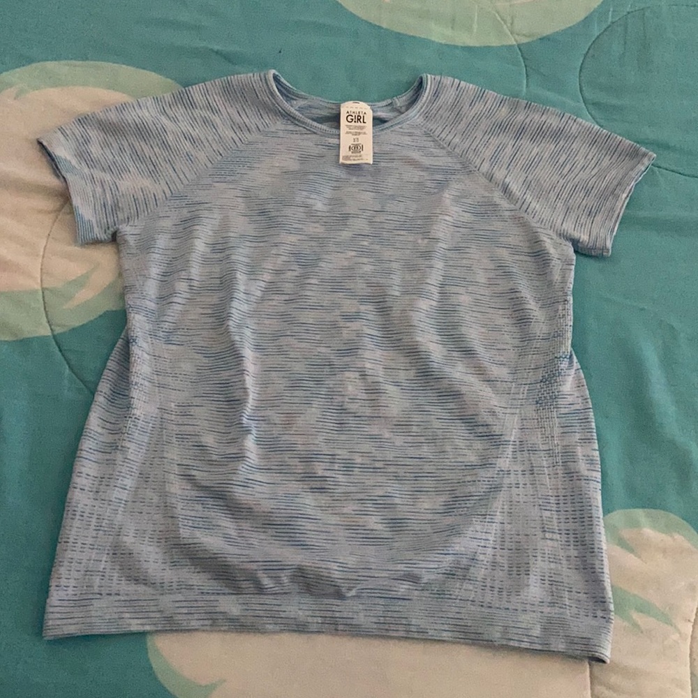 Athleta Girl power up Spacedye tee shirt crew neck